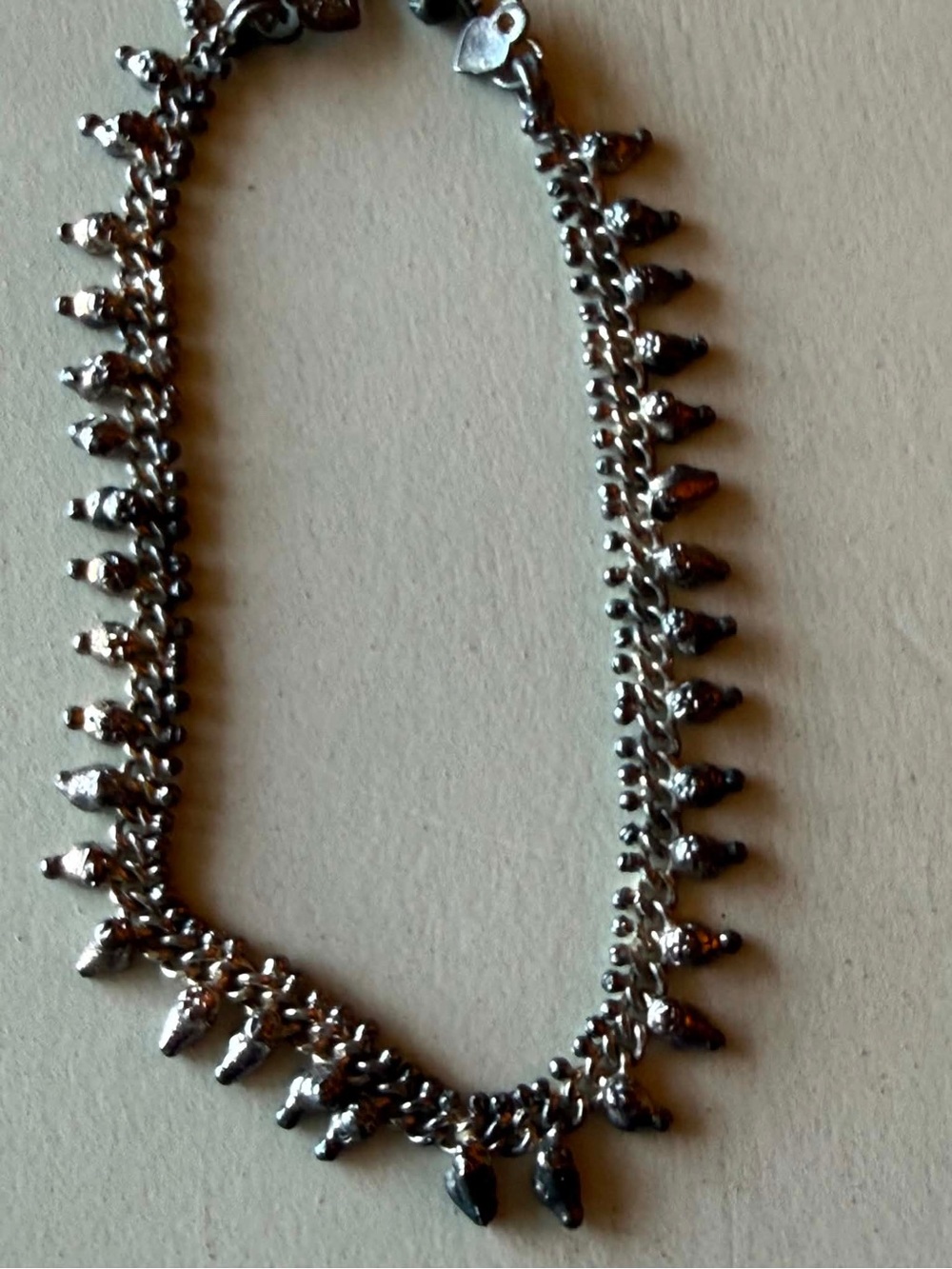 Silver-Tone Drop Charm anklet  - Women Jewelry